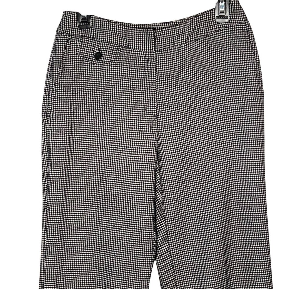 Bandolino Size 4 Stretch Houndstooth Dress Pants Polyester Blend Black & White
